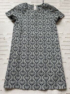 Zara Navy and White Print Dress